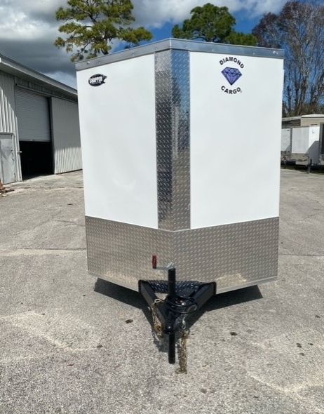 Diamond Cargo 6x12 TA Trailer - White, Ramp, Side Door, Extra Height - Image 10