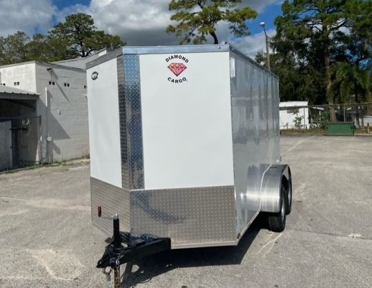 Diamond Cargo 6x12 TA Trailer - White, Ramp, Side Door, Extra Height - Image 2