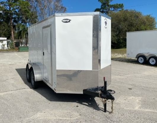 Diamond Cargo 6x12 TA Trailer - White, Ramp, Side Door, Extra Height