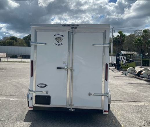 Diamond Cargo 6x12 TA Trailer - White, Ramp, Side Door, Extra Height - Image 6