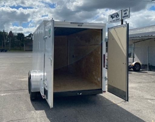 Diamond Cargo 6x12 TA Trailer - White, Ramp, Side Door, Extra Height - Image 4