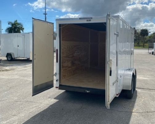 Diamond Cargo 6x12 TA Trailer - White, Ramp, Side Door, Extra Height - Image 7