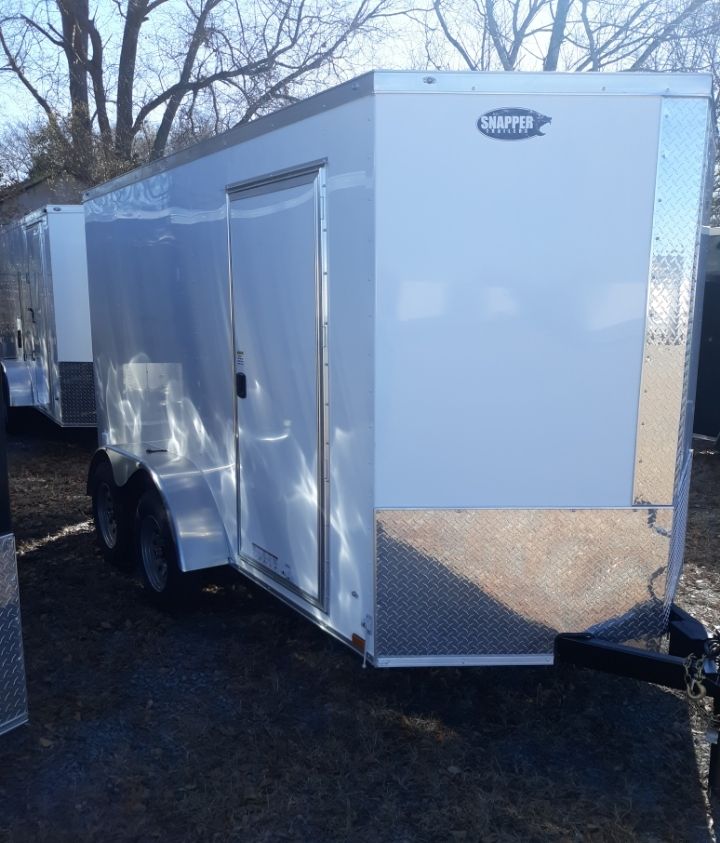 Diamond Cargo 6x12 TA Trailer - White, Ramp, Side Door, Extra Height, Insulated