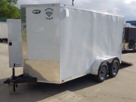 Alternative view of Diamond Cargo 6x12 TA Trailer - White, Ramp, Side Door, Extra Height