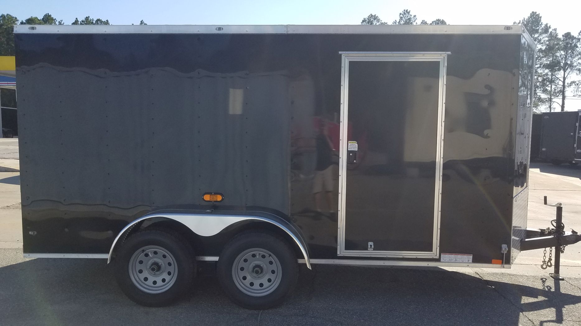 Diamond Cargo 6x14 TA Trailer - Black, Ramp, Side Door, Extra Height, D-Rings, Insulated Ceiling