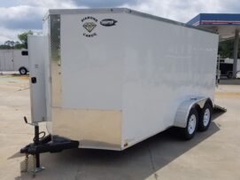 Alternative view of Diamond Cargo 6x14 TA Trailer - White, Ramp, Side Door, Extra Height
