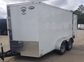 Alternative view of Diamond Cargo 7x10 TA Trailer - White, Bran Doors, Side Door, Extra Height