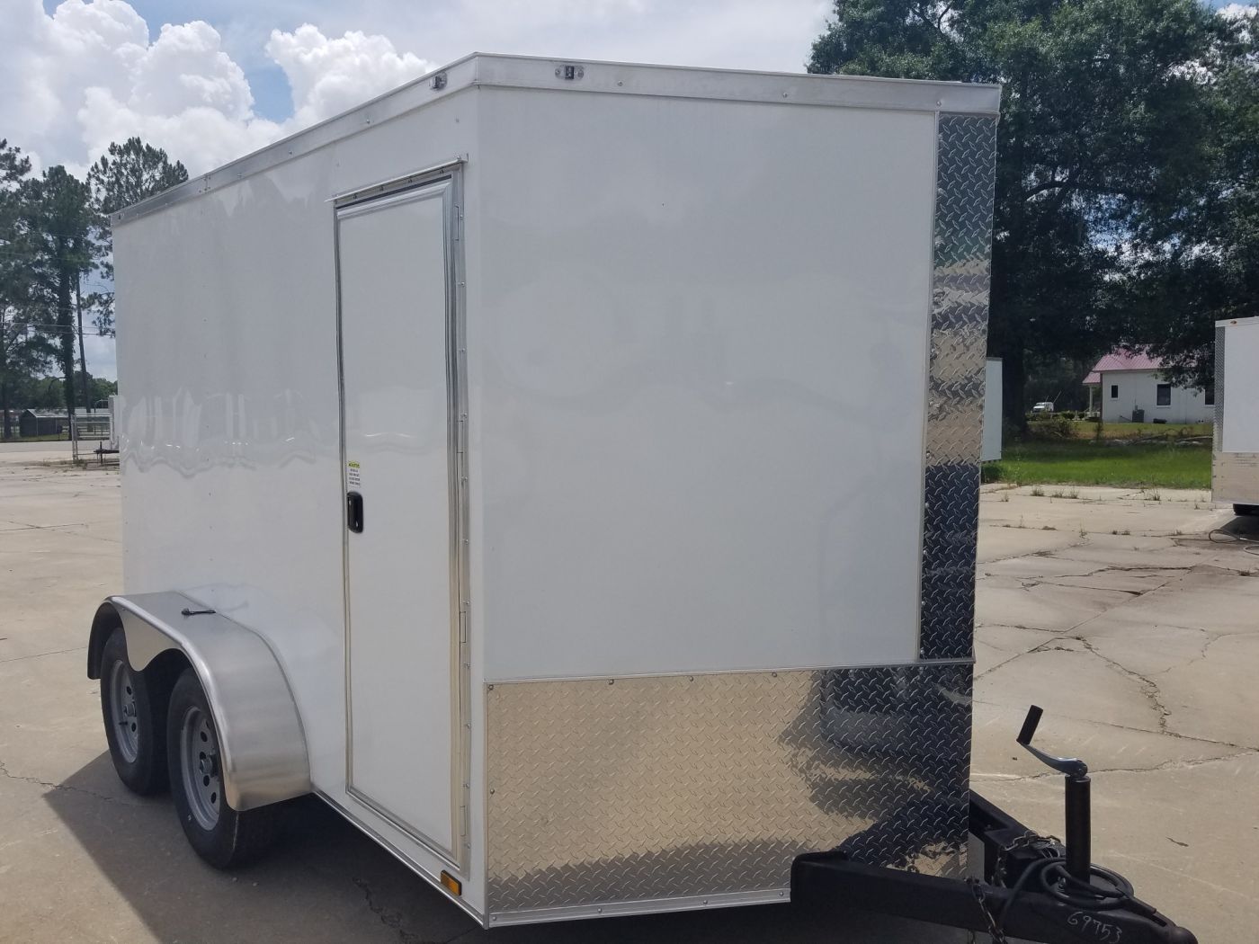 Diamond Cargo 7x10 TA Trailer - White, Ramp, Side Door, Extra Height - Image 15