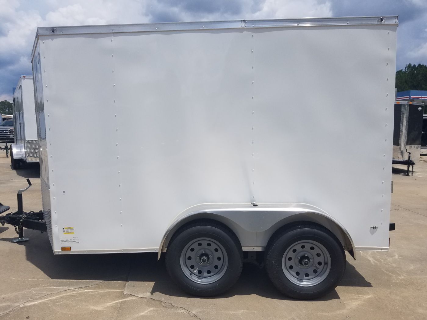 Diamond Cargo 7x10 TA Trailer - White, Ramp, Side Door, Extra Height - Image 5