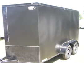 Alternative view of Diamond Cargo 7x12 TA Trailer - Matte Black, Ramp, Side Door, Extra Height, Blackout, Mags