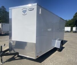 Alternative view of Diamond Cargo 7x12 TA Trailer - White, Ramp, Side Door, Extra Height