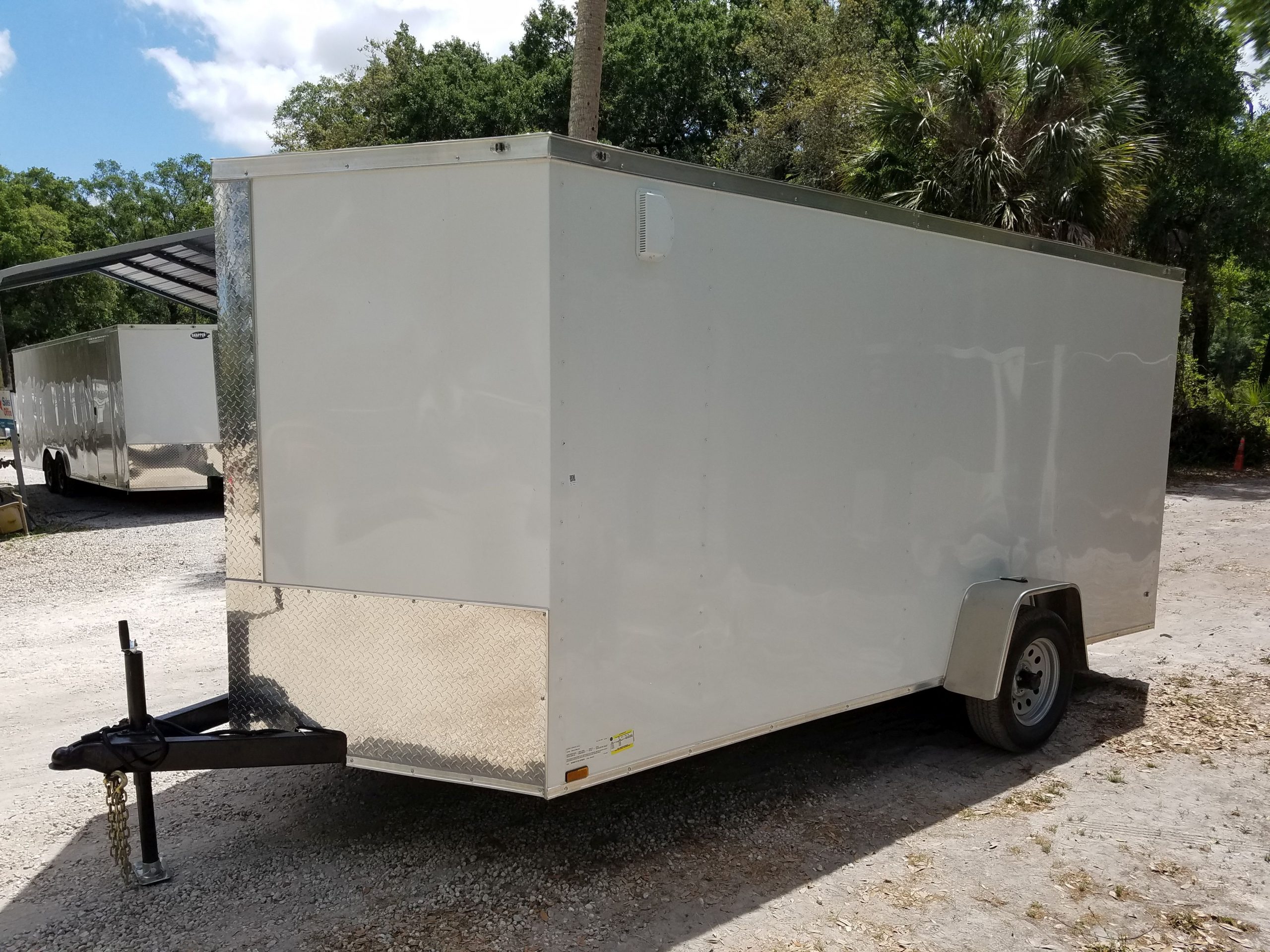 Diamond Cargo 7x14 SA Trailer - White, Ramp, Side Door, Extra Height - Image 14