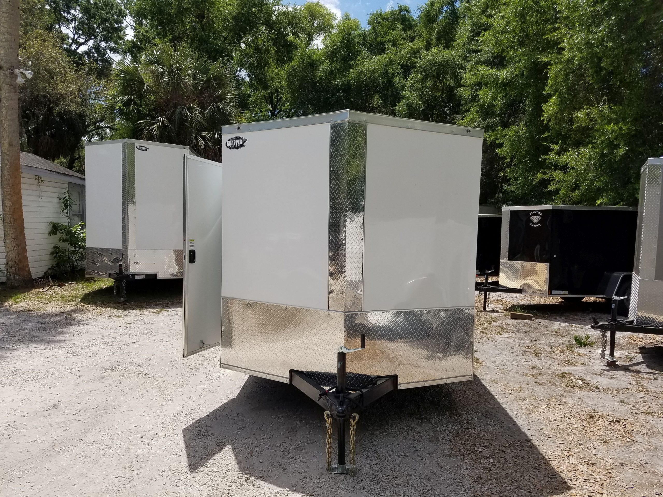 Diamond Cargo 7x14 SA Trailer - White, Ramp, Side Door, Extra Height - Image 13