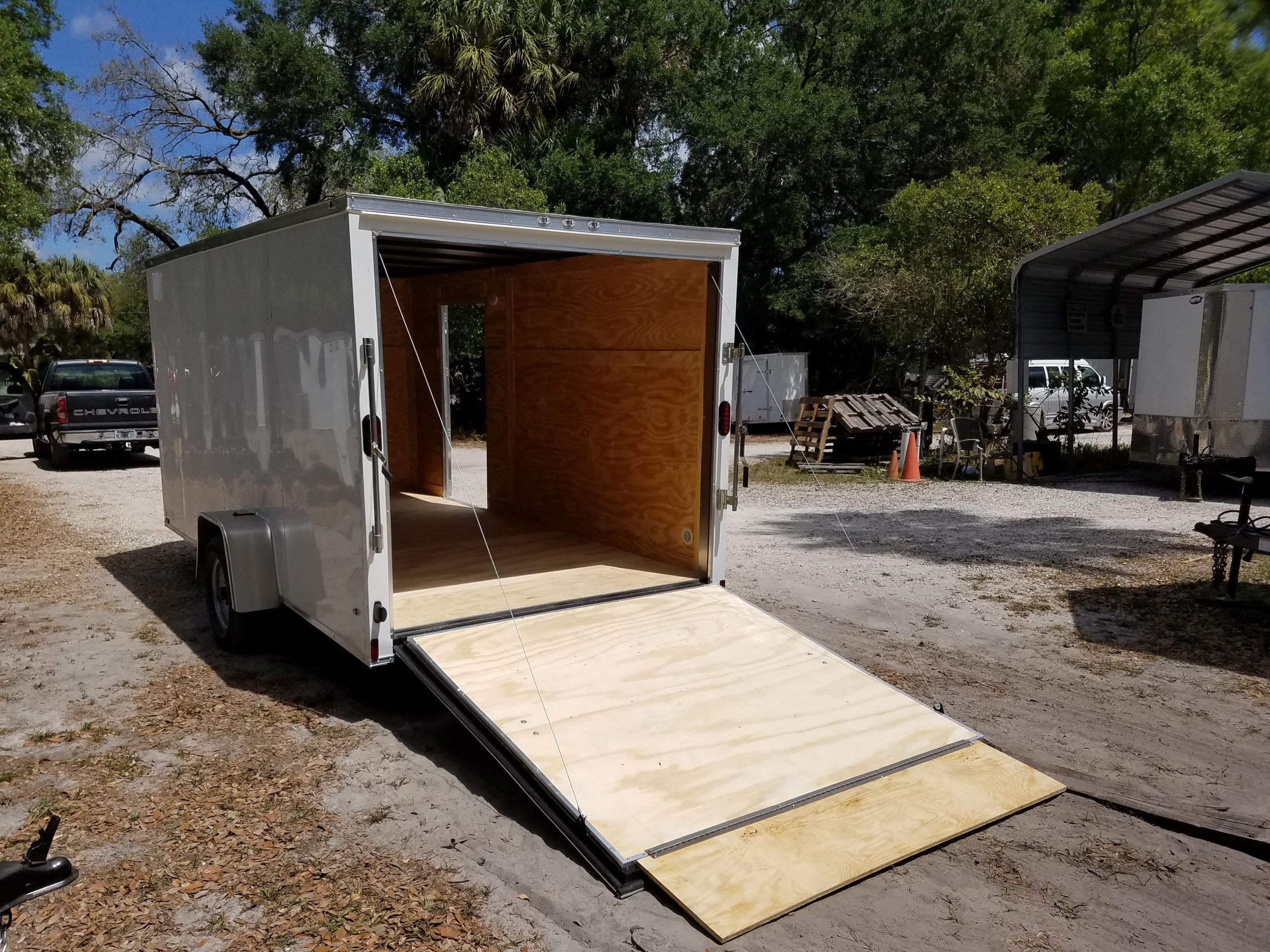 Diamond Cargo 7x14 SA Trailer - White, Ramp, Side Door, Extra Height - Image 7