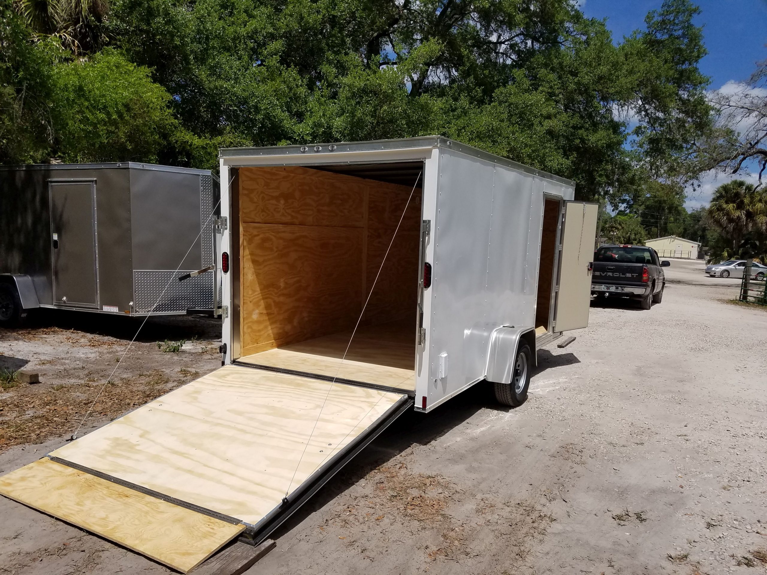 Diamond Cargo 7x14 SA Trailer - White, Ramp, Side Door, Extra Height - Image 4