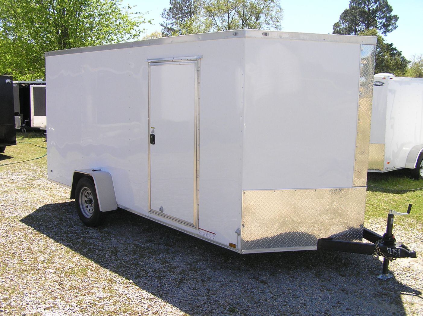 Diamond Cargo 7x14 SA Trailer - White, Ramp, Side Door, Extra Height, Insulated