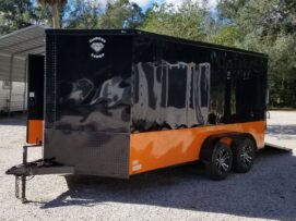 Alternative view of Diamond Cargo 7x14 TA Trailer - Black, Ramp, Side Door, Extra Height, Blackout Motorcycle Package
