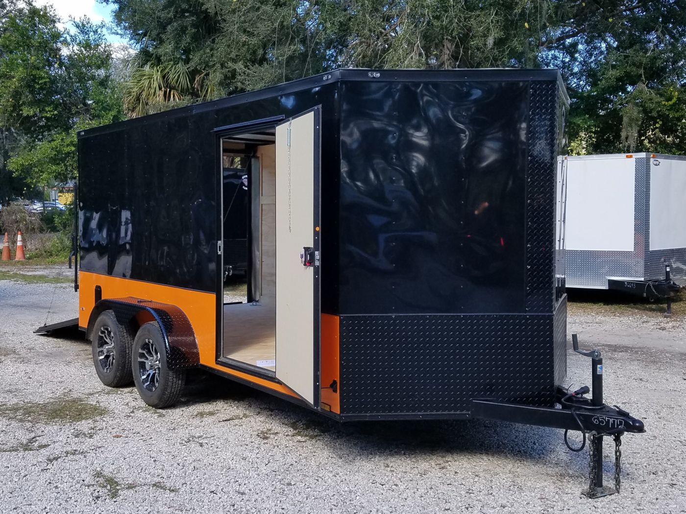 Diamond Cargo 7x14 TA Trailer - Black, Ramp, Side Door, Extra Height, Blackout Motorcycle Package - Image 14