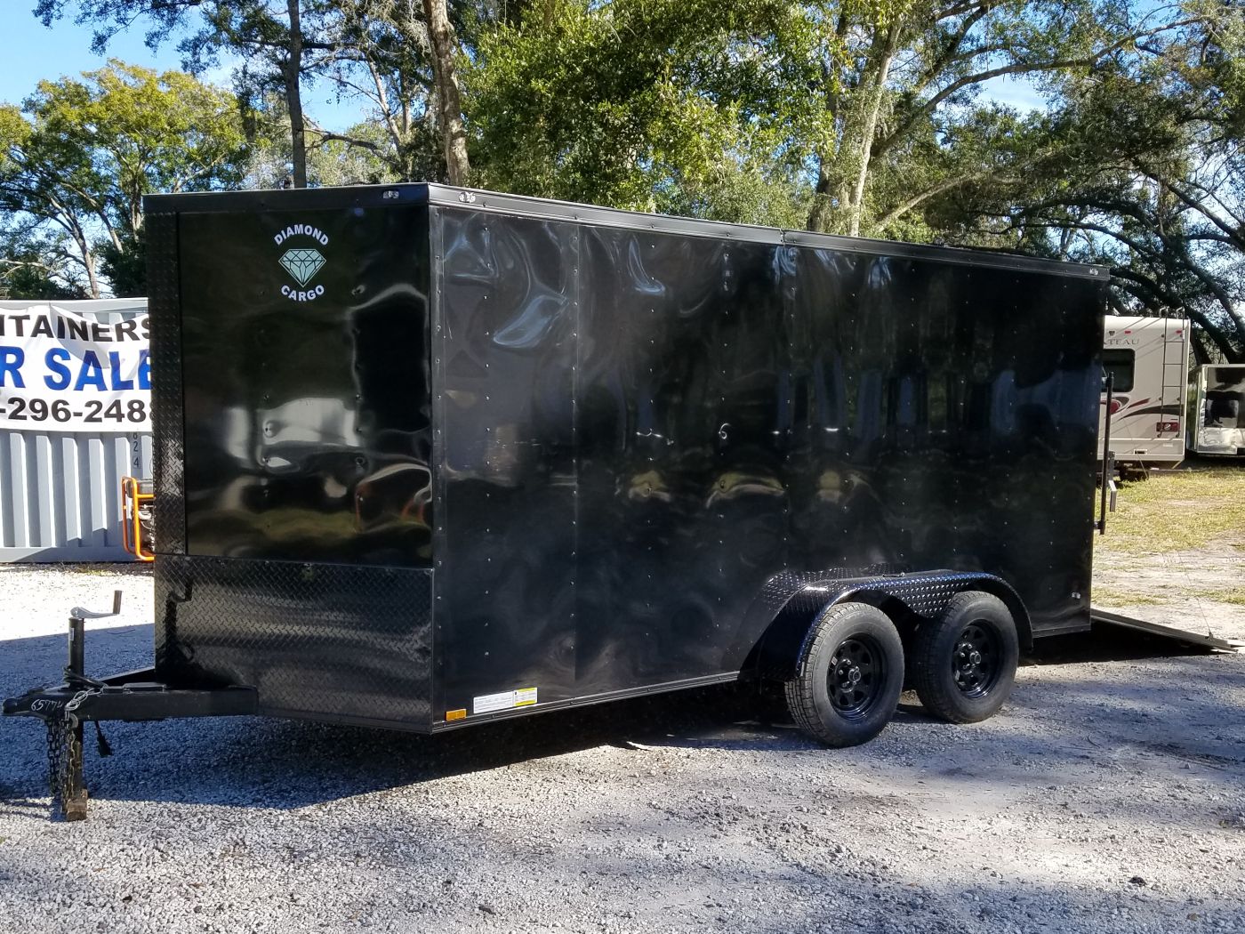 Diamond Cargo 7x14 TA Trailer - Black, Ramp, Side Door, Extra Height, Blackout - Image 4