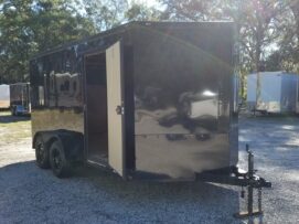 Alternative view of Diamond Cargo 7x14 TA Trailer - Black, Ramp, Side Door, Extra Height, Blackout
