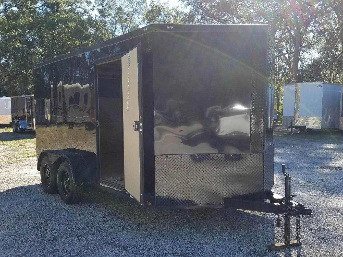 Diamond Cargo 7x14 TA Trailer - Black, Ramp, Side Door, Extra Height, Blackout - Image 2