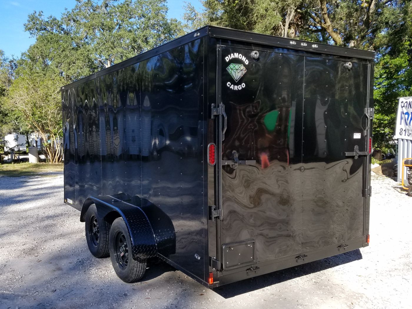 Diamond Cargo 7x14 TA Trailer - Black, Ramp, Side Door, Extra Height, Blackout - Image 13