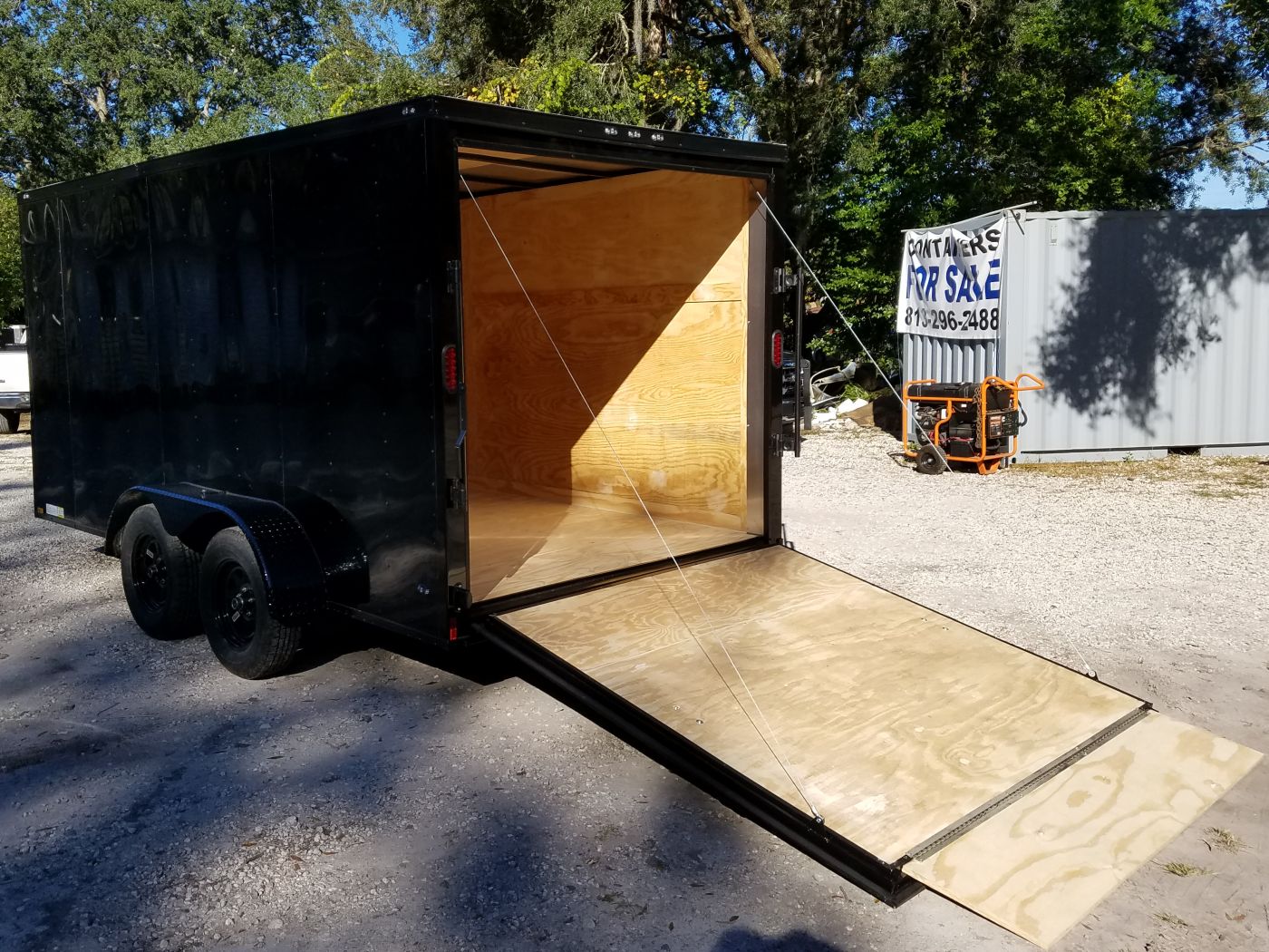 Diamond Cargo 7x14 TA Trailer - Black, Ramp, Side Door, Extra Height, Blackout - Image 12