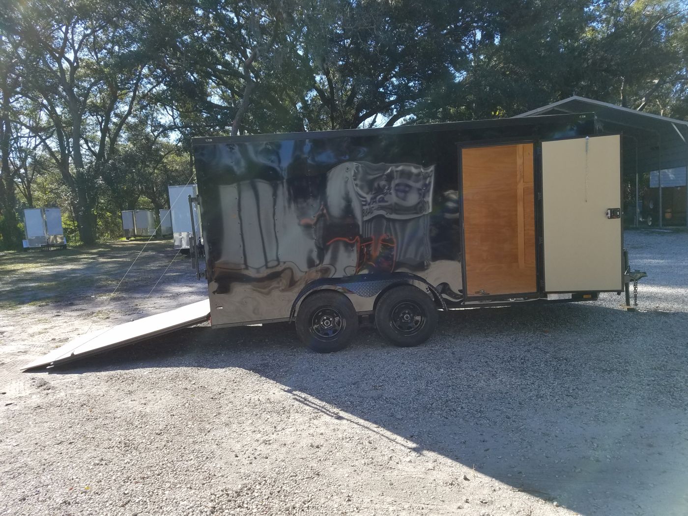 Diamond Cargo 7x14 TA Trailer - Black, Ramp, Side Door, Extra Height, Blackout - Image 7