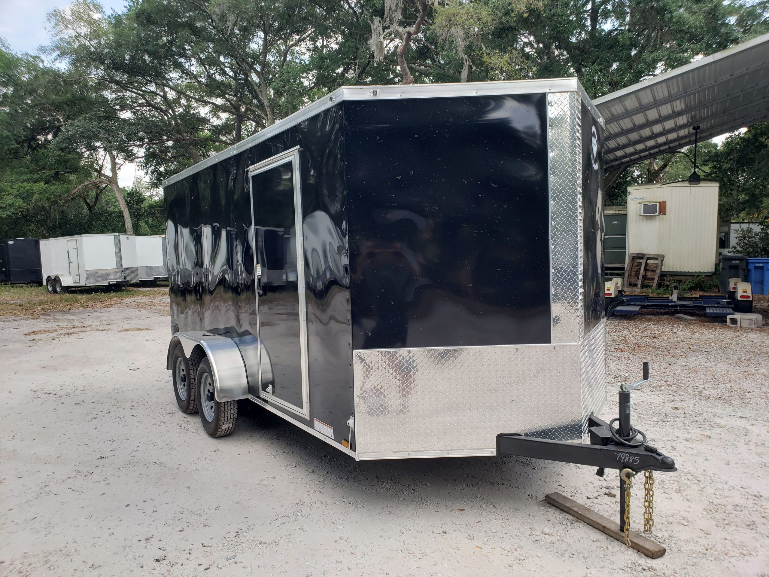 Diamond Cargo 7x14 TA Trailer - Black, Ramp, Side Door, Extra Height, Insulated