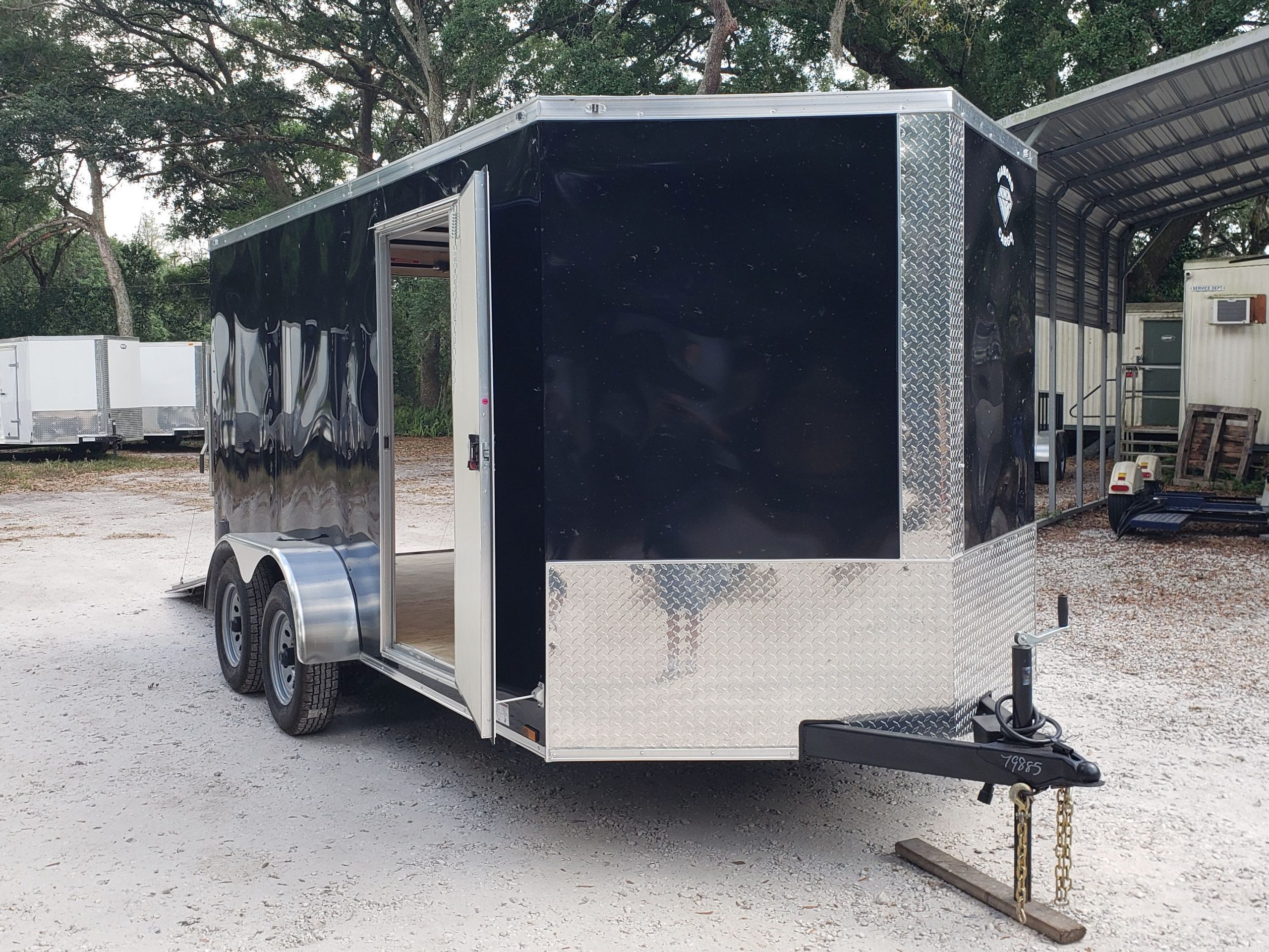 Diamond Cargo 7x14 TA Trailer - Black, Ramp, Side Door, Extra Height, Insulated - Image 14