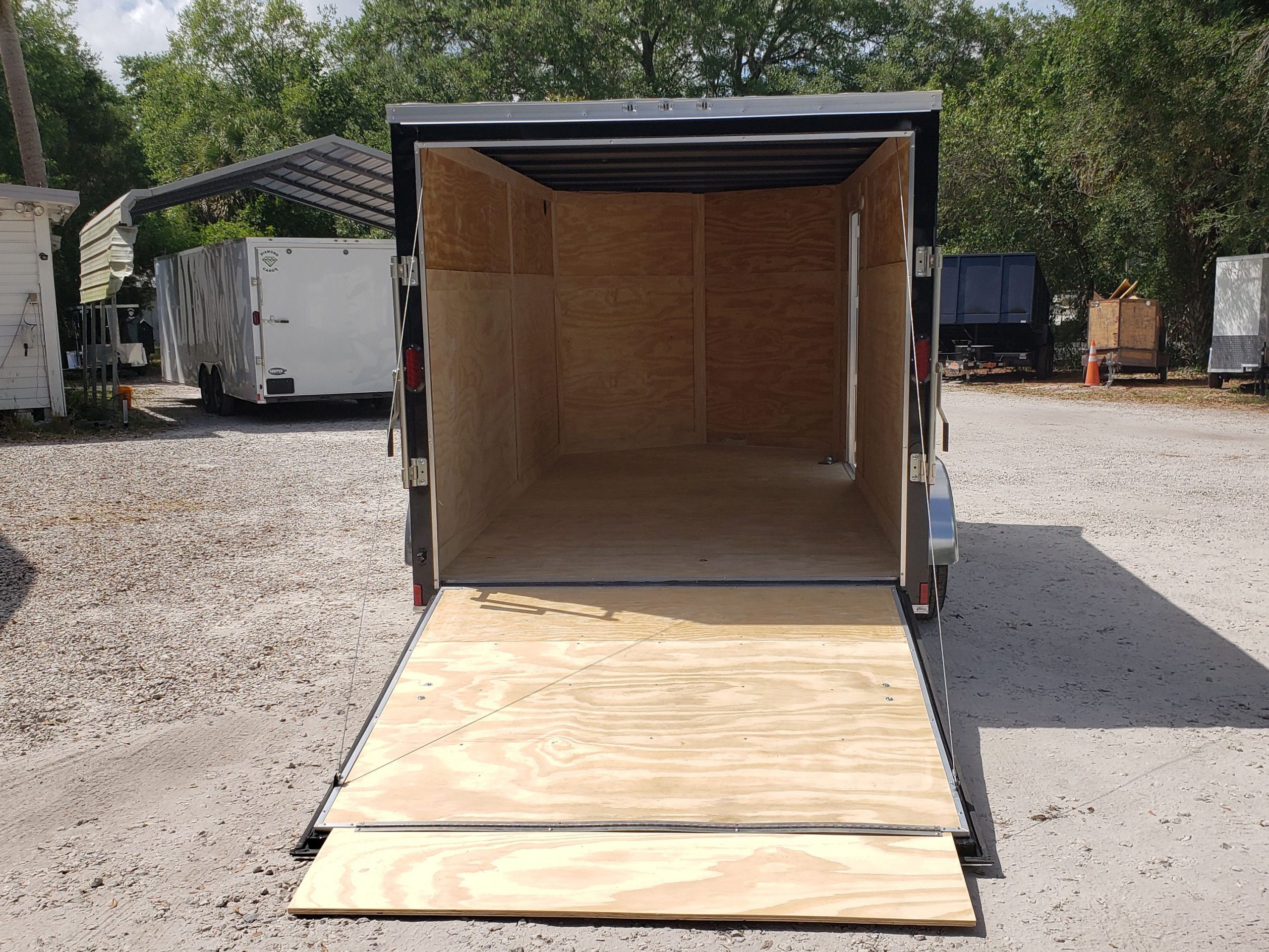 Diamond Cargo 7x14 TA Trailer - Black, Ramp, Side Door, Extra Height, Insulated - Image 9