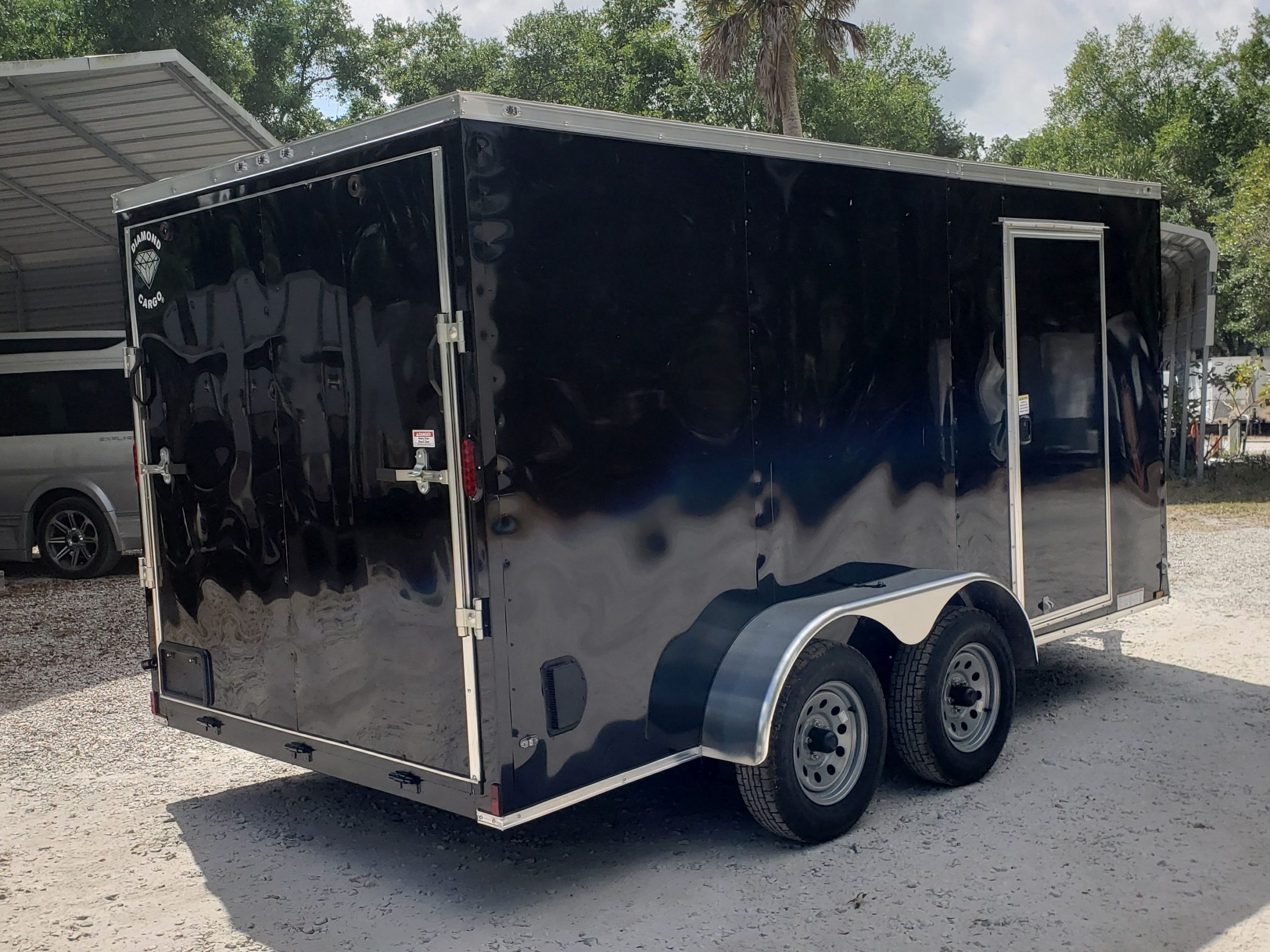 Diamond Cargo 7x14 TA Trailer - Black, Ramp, Side Door, Extra Height, Insulated - Image 8
