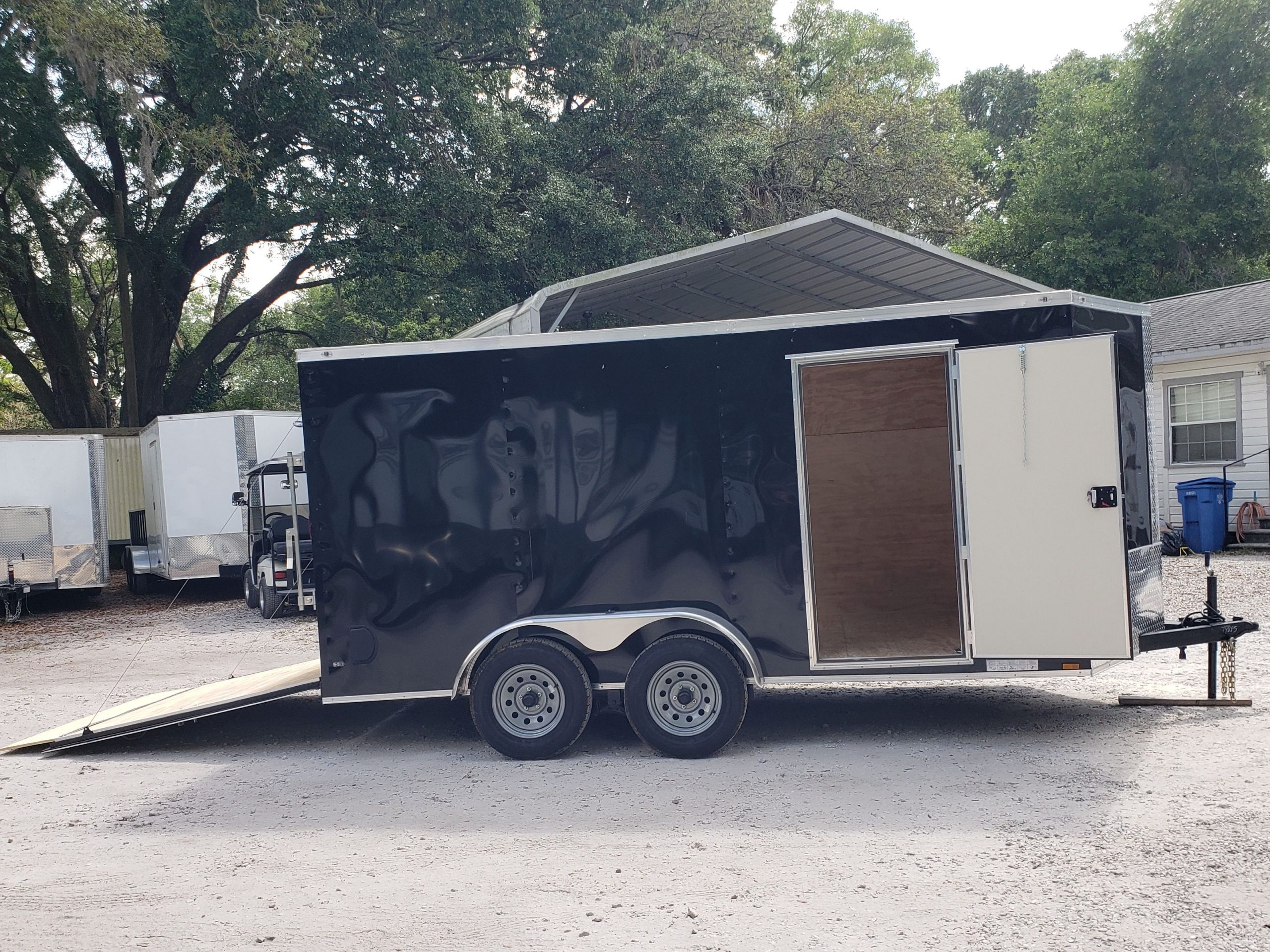 Diamond Cargo 7x14 TA Trailer - Black, Ramp, Side Door, Extra Height, Insulated - Image 5