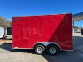 Alternative view of Diamond Cargo  7x14TA3T - Red 030, R, RV+BL, 7ft 6in Int Height, 1x12 OC Floor, 1xNarrow Track Axle, 1x60in Triple Tube, 1xUpg to 36in RV, Dbl .75in Ply Floors, Therma Ceiling, 1x6in Mn Frm