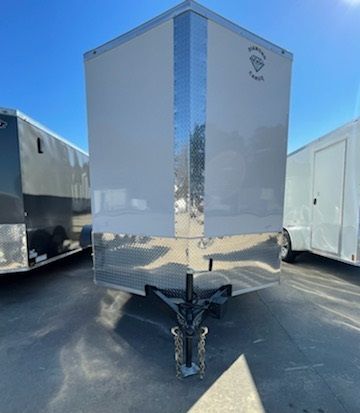 Diamond Cargo 7x14 TA Trailer - White, Ramp, Side Door, Extra Height - Image 6