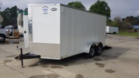 Alternative view of Diamond Cargo 7x14 TA Trailer - White, Ramp, Side Door, Extra Height
