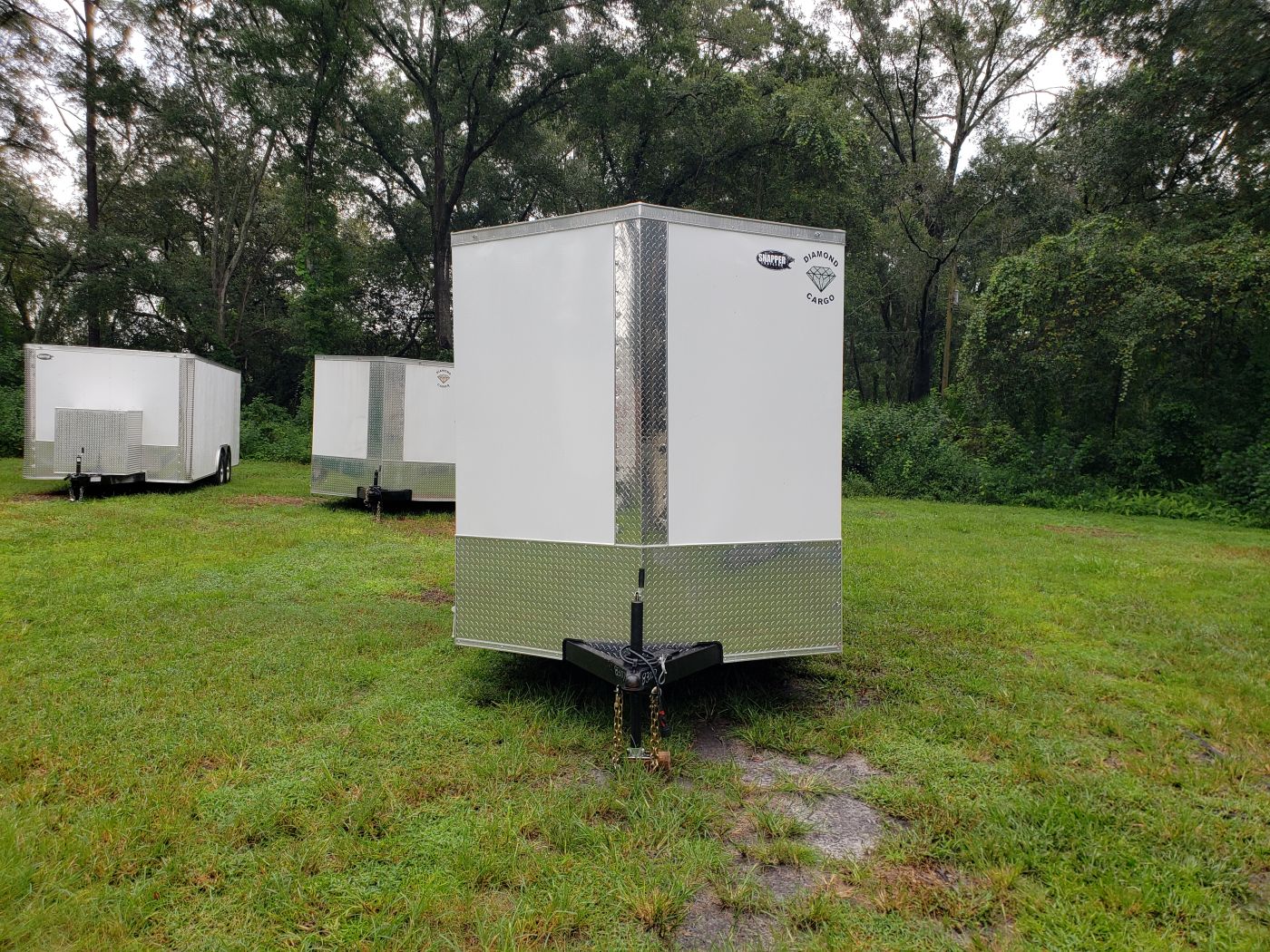 Diamond Cargo 7x14 TA Trailer - White, Ramp, Side Door, Extra Height - Image 11