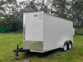 Alternative view of Diamond Cargo 7x14 TA Trailer - White, Ramp, Side Door, Extra Height