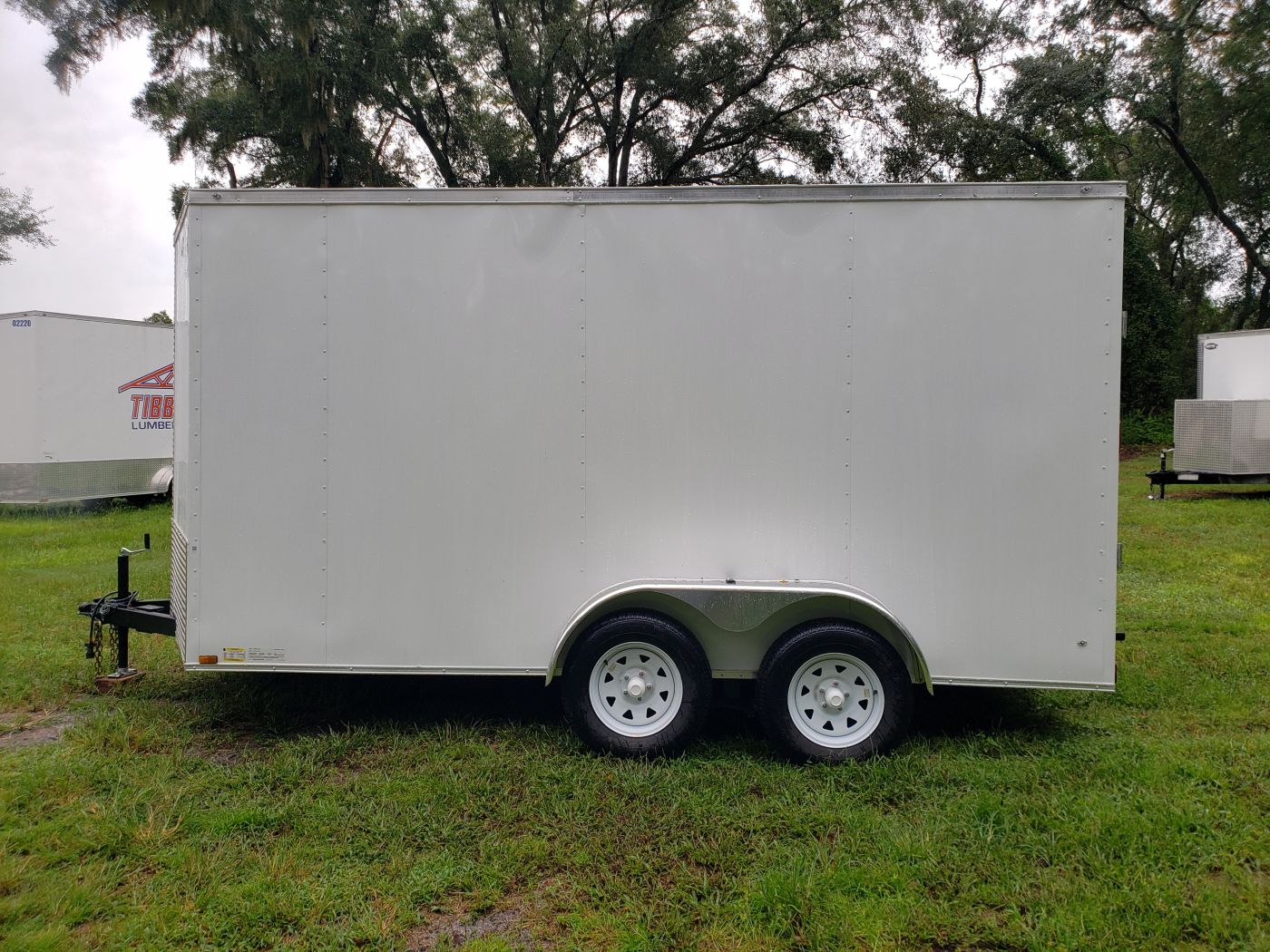Diamond Cargo 7x14 TA Trailer - White, Ramp, Side Door, Extra Height - Image 3