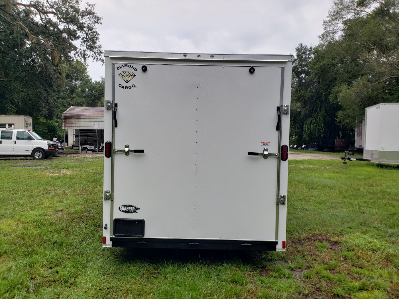 Diamond Cargo 7x14 TA Trailer - White, Ramp, Side Door, Extra Height - Image 6