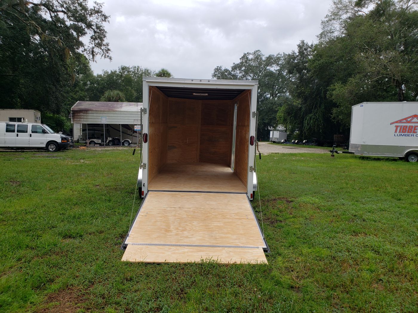 Diamond Cargo 7x14 TA Trailer - White, Ramp, Side Door, Extra Height - Image 5