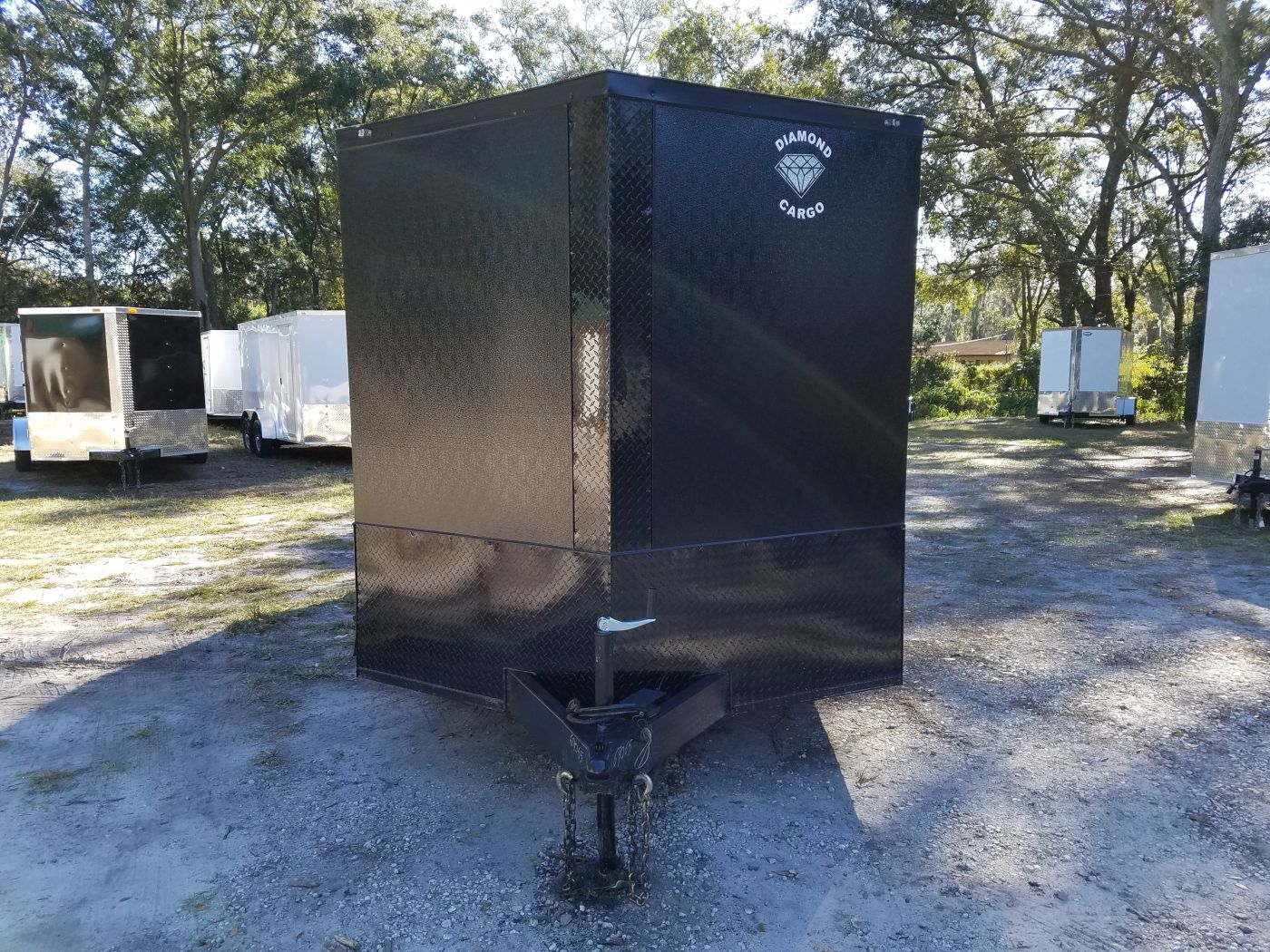 Diamond Cargo 7x16 TA Trailer - Black, Ramp, Side Door, Blackout, Embossed - Image 15