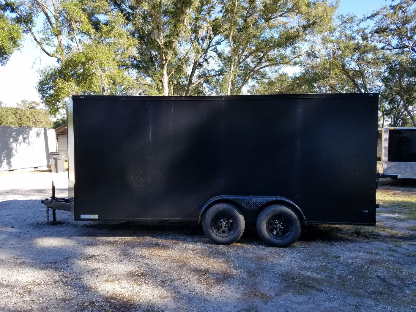 Diamond Cargo 7x16 TA Trailer - Black, Ramp, Side Door, Blackout, Embossed - Image 4