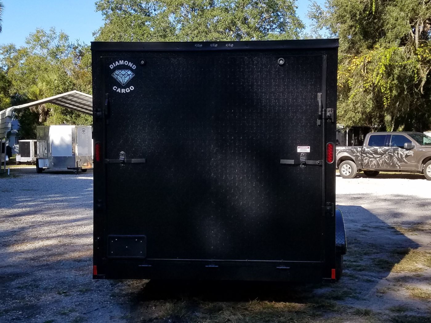 Diamond Cargo 7x16 TA Trailer - Black, Ramp, Side Door, Blackout, Embossed - Image 8