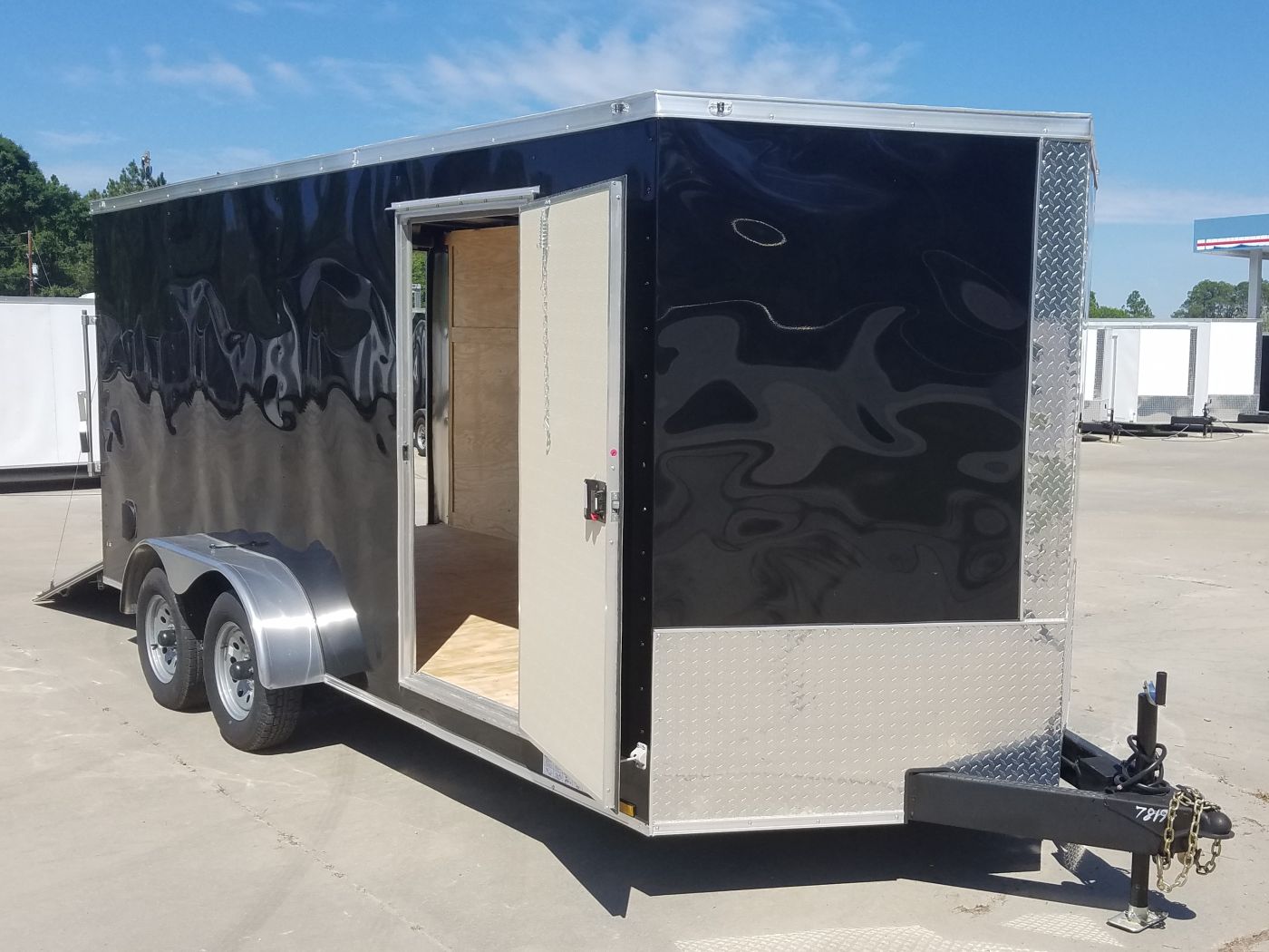 Diamond Cargo 7x16 TA Trailer - Black, Ramp, Side Door, Extra Height - Image 14