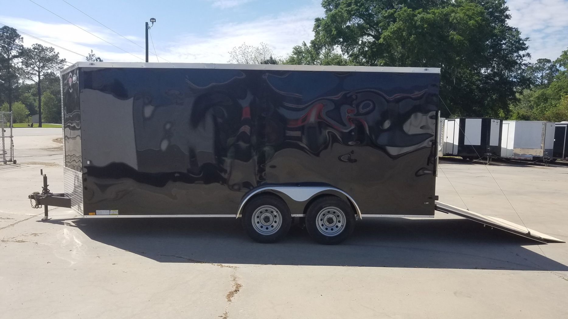 Diamond Cargo 7x16 TA Trailer - Black, Ramp, Side Door, Extra Height - Image 4