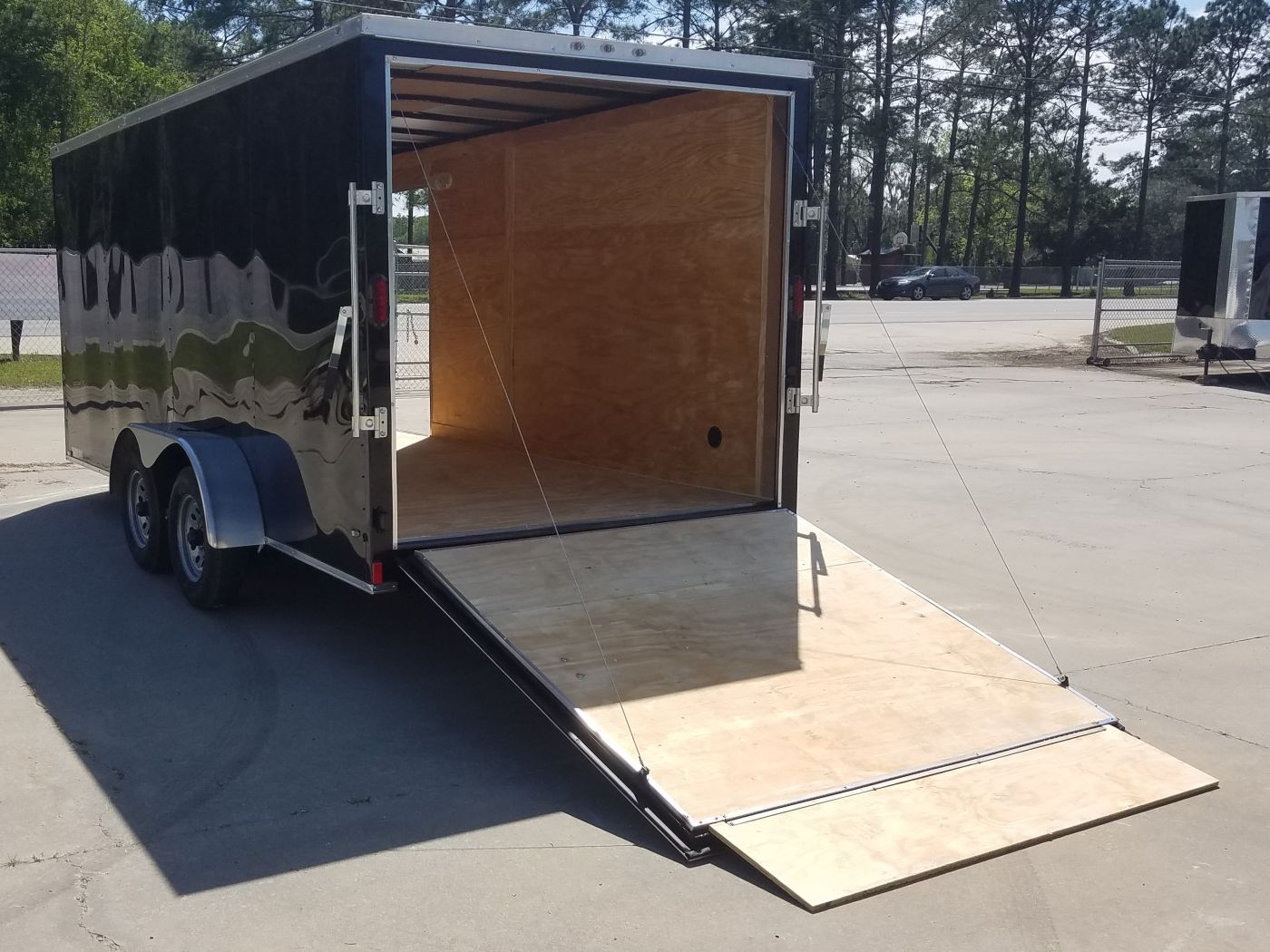 Diamond Cargo 7x16 TA Trailer - Black, Ramp, Side Door, Extra Height - Image 6