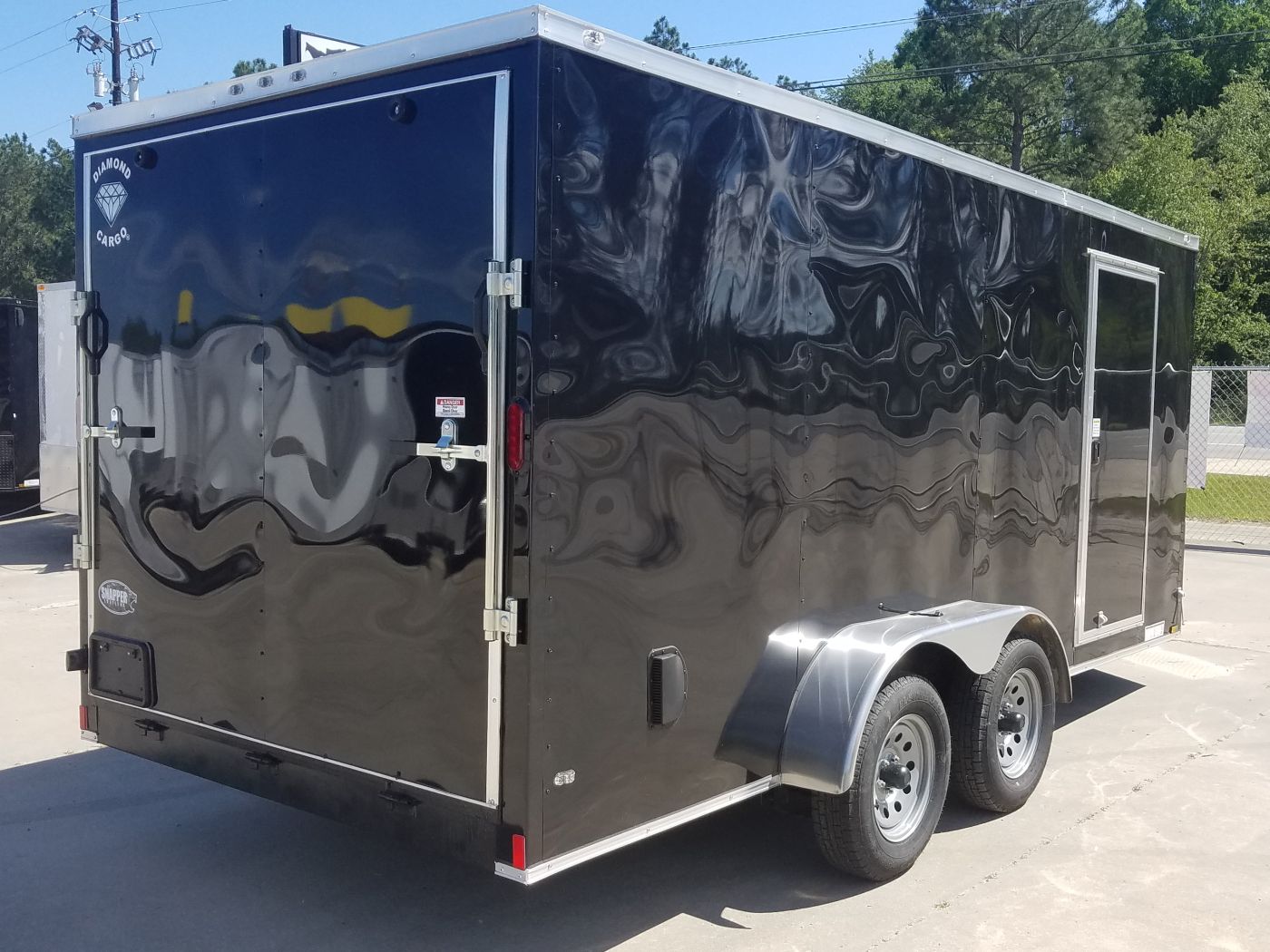 Diamond Cargo 7x16 TA Trailer - Black, Ramp, Side Door, Extra Height - Image 11