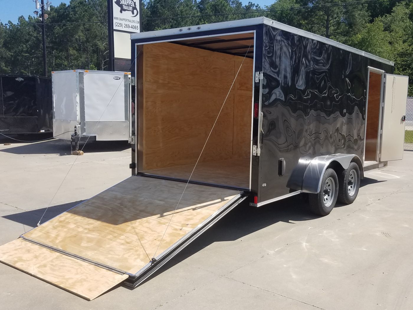 Diamond Cargo 7x16 TA Trailer - Black, Ramp, Side Door, Extra Height - Image 10