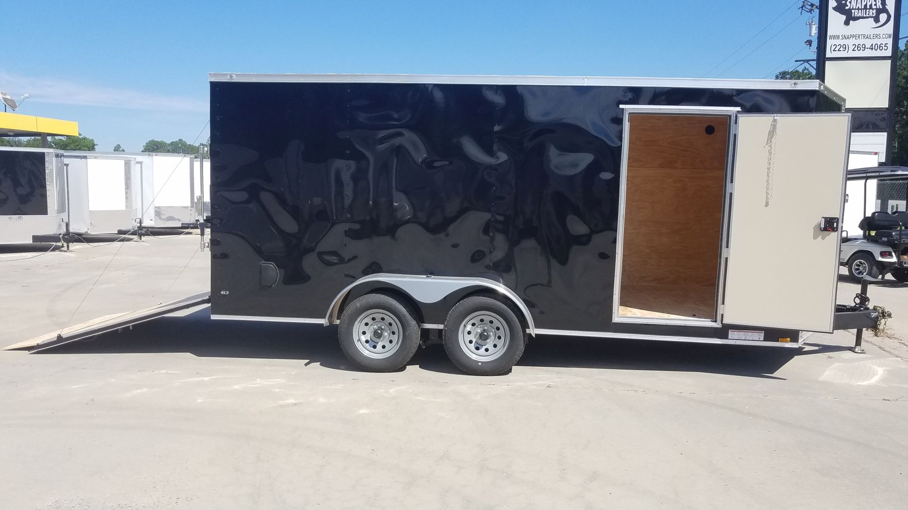 Diamond Cargo 7x16 TA Trailer - Black, Ramp, Side Door, Extra Height - Image 12